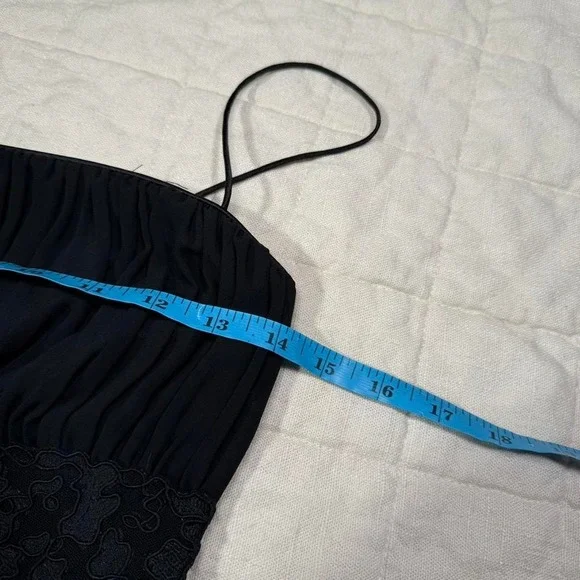 Liz Claiborne Black Chiffon Midi Dress – Women's XS/S - Picture 7 of 8